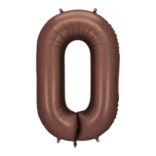 Picture of FOIL BALLOON NUMBER 0 MOCHA 34 INCH